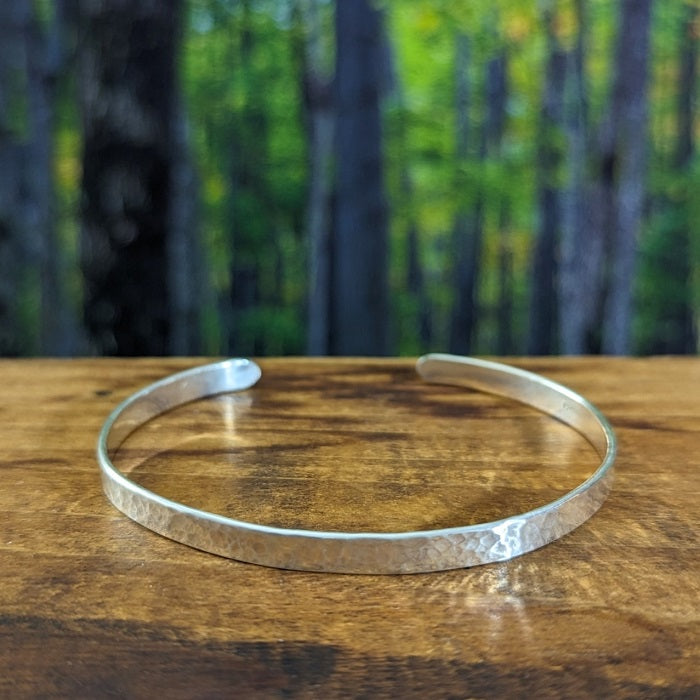 Sterling Silver Hammered Cuff bracelet hand-forged in Illinois