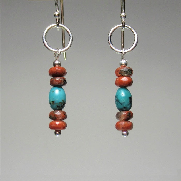 Turquoise and Natural Jasper Earrings from Danare Designs studio