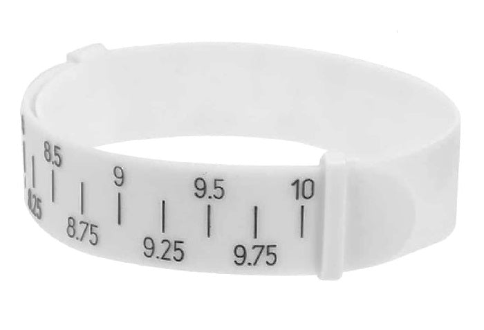 Adjustable reusable bracelet sizer in inches (US sizes)