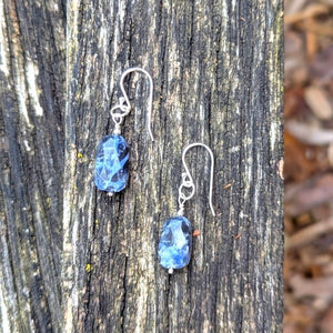 NEW! Sterling Silver Sodalite Faceted Earrings - "Alberta Sky"