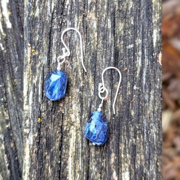 NEW! Sterling Silver Sodalite Faceted Earrings - "Manitoba Sky"