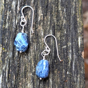 NEW! Sterling Silver Sodalite Faceted Earrings - "Saskatchewan Sky"