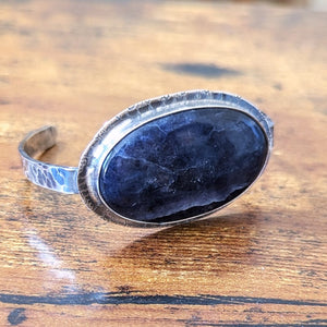 NEW! Iolite Sterling Silver Cuff Bracelet - "Dark and Stormy Night Bracelet"