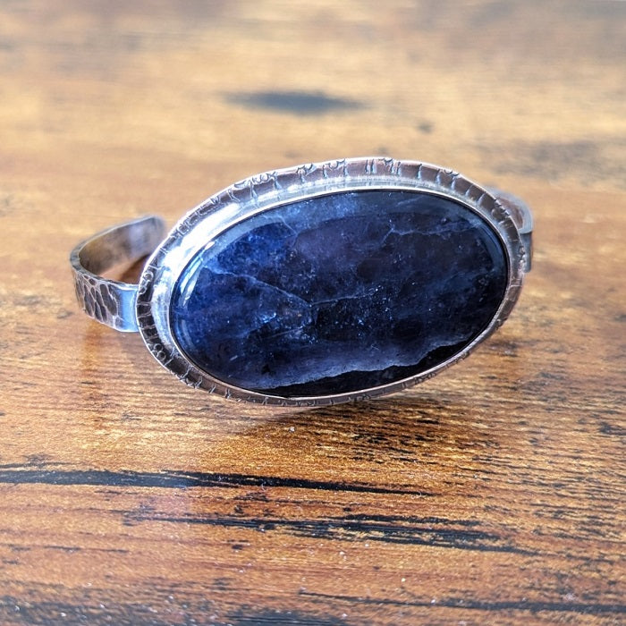 NEW! Iolite Sterling Silver Cuff Bracelet - "Dark and Stormy Night Bracelet"