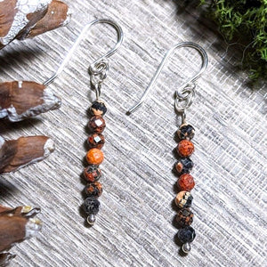 Sterling Silver Earrings featuring Mexican Red Hat Jasper