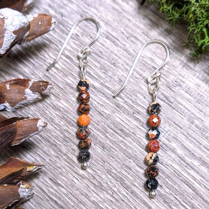 Sterling Silver Earrings featuring Mexican Red Hat Jasper