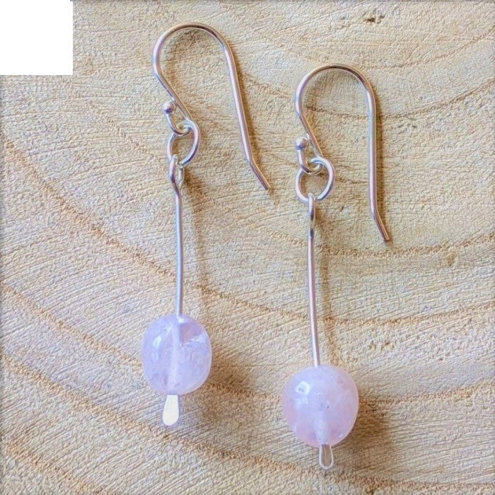 Sterling Silver and Rose Quartz earrings