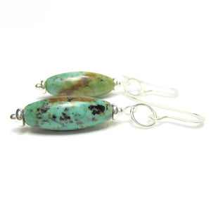 African Turquoise and Sterling Silver earrings from the Danare Designs studio
