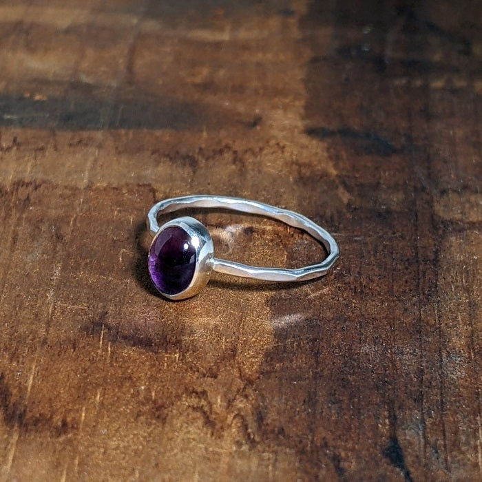 Sterling Silver and Amethyst Stacking Ring