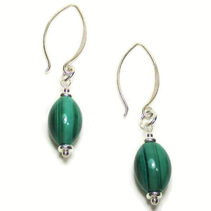 Natural Malachite and Sterling Silver Earrings from the Danare Designs studio