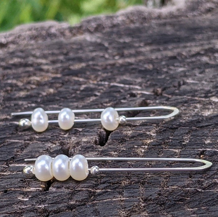 Cultured Pearl Threader Earrings