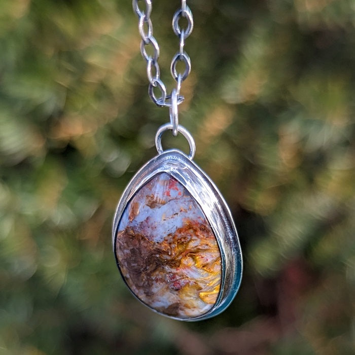 Sterling silver Pietersite Pendant Necklace handcrafted by Danare Designs