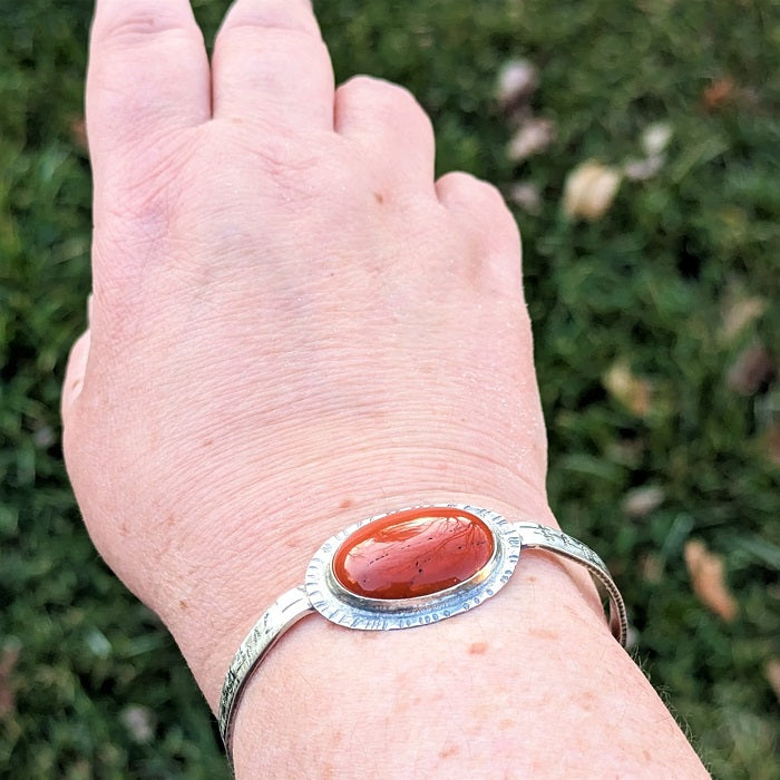 Sterling silver bracelet - "Arizona Sunset" - Red Jasper Bracelet 