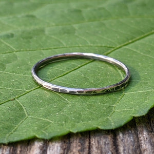 Sterling silver oxidized hammered ring by Danare Designs