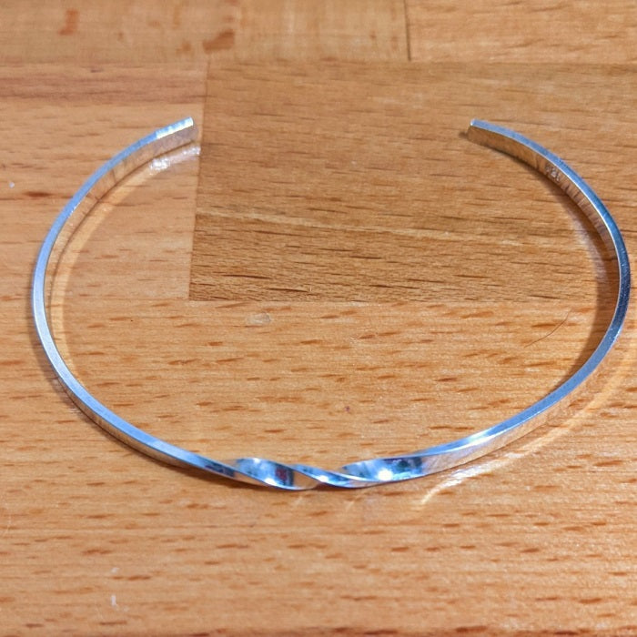Sterling silver twist cuff bracelet