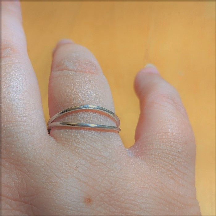 Sterling Silver Double Open Stacking Ring