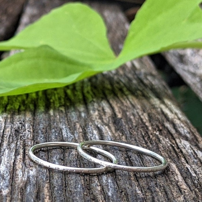 Sterling Silver Stacking Ring (Bamboo)