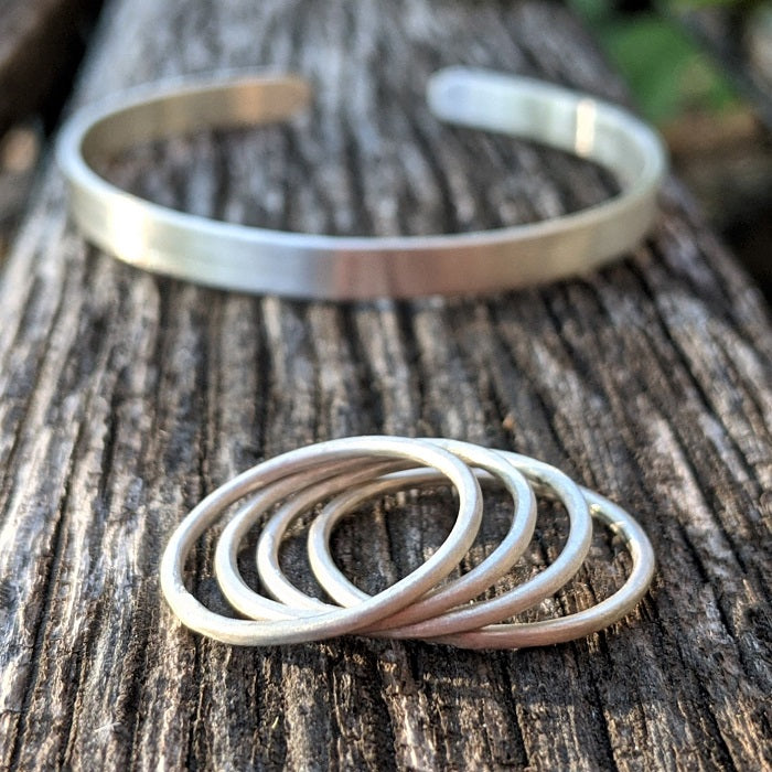 Sterling silver stacking rings by Danare Designs