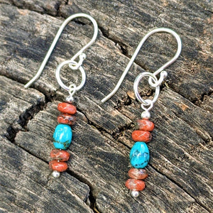 Turquoise and Natural Jasper Earrings from Danare Designs studio