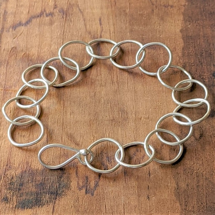 Sterling Silver Link - Pebble Bracelet