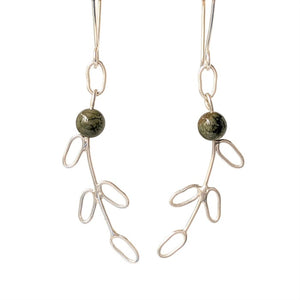 Olive Branch Earrings with Tourmaline from the Danare Designs studio.