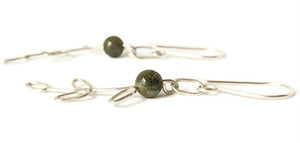 Olive Branch Earrings with Tourmaline from the Danare Designs studio.