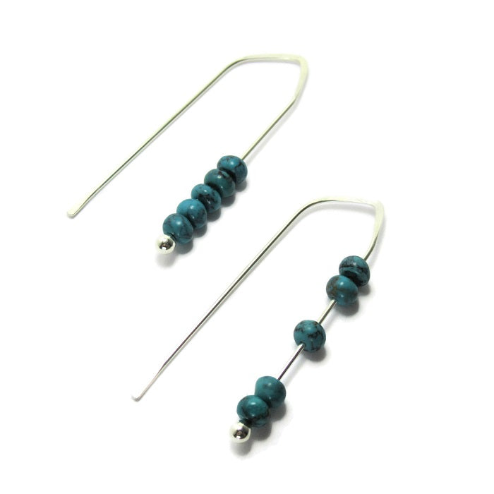 Turquoise Floating Threader - "Tranquility Base" Earrings