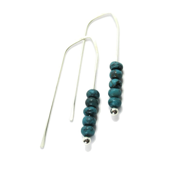 Turquoise Floating Threader - "Tranquility Base" Earrings